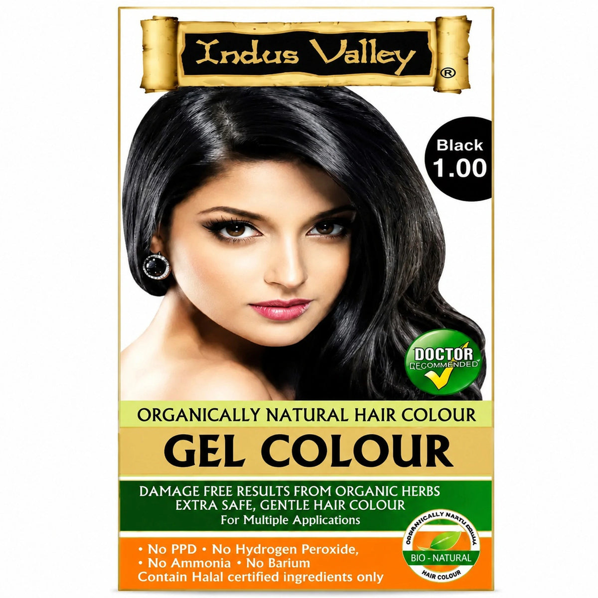 Indus Valley Black Gel Hair Colour 1.00