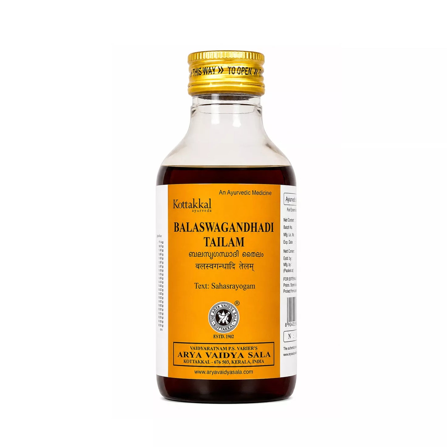 Kottakkal Balaswagandhadi Tailam