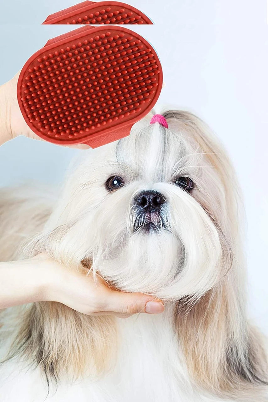 Global Ayucare Washing Hair Bath Glove Pet Grooming Cleaning Brush Comb Rubber Grooming Gloves for Dog & Cat
