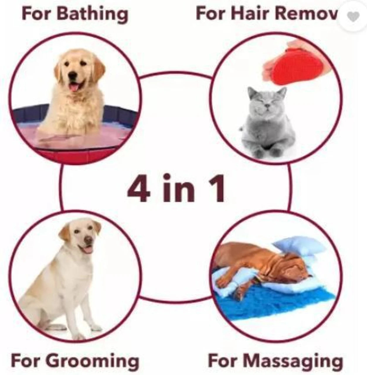 Global Ayucare Washing Hair Bath Glove Pet Grooming Cleaning Brush Comb Rubber Grooming Gloves for Dog & Cat