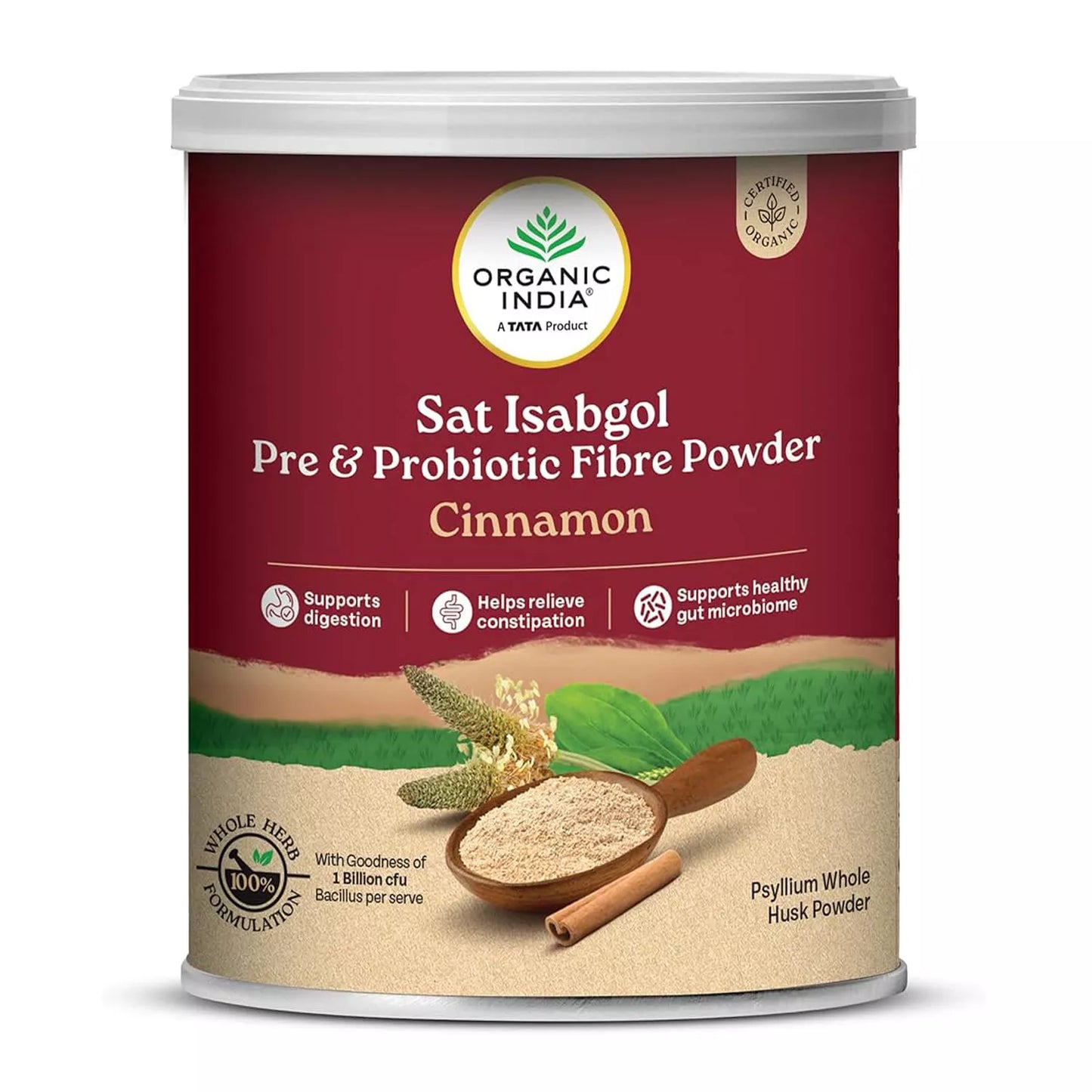 Organic India Sat Isabgol Pre And Probiotic Fibre Powder - Cinnamon