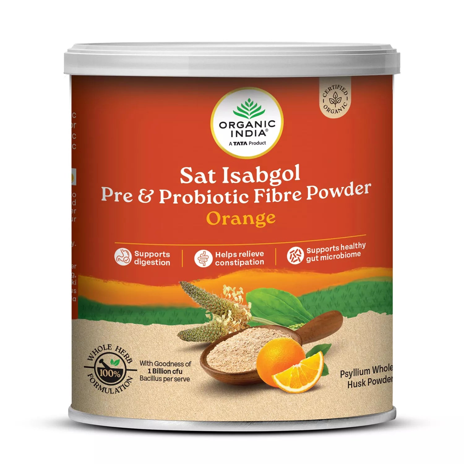 Organic India Sat Isabgol Pre And Probiotic Fibre Powder - Orange