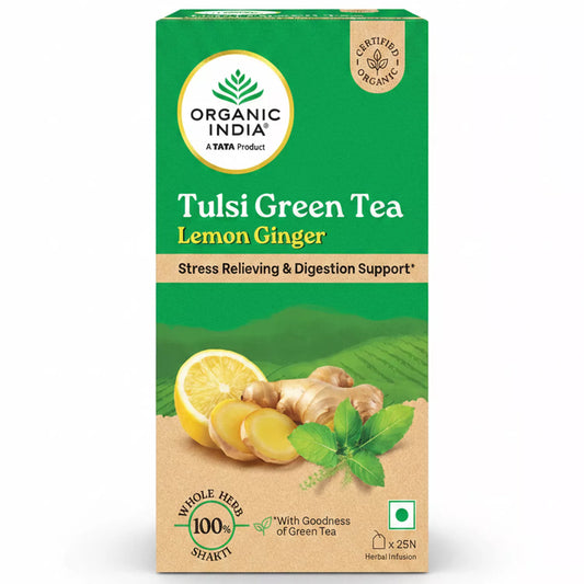 Organic India Tulsi Green Tea Lemon Ginger