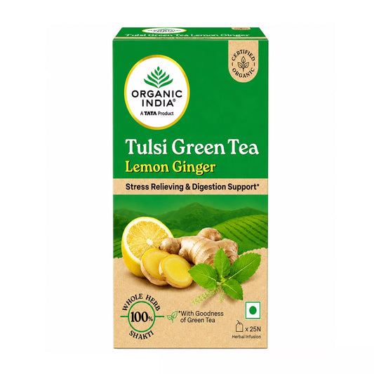 Organic India Tulsi Green Tea Lemon Ginger